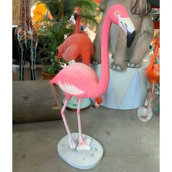 Standing Flamingo Life Size Statue {5}