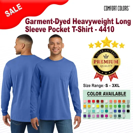 Garment-Dyed Heavyweight Long Sleeve Pocket T-Shirt White {2}