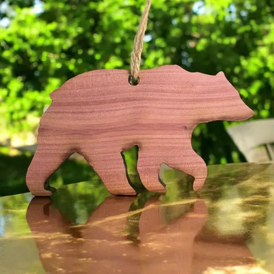 CEDAR Bear Silhouette - Cedar Ornament {6}