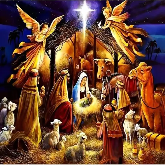 Religious Diamond Painting Kits for Adults (15.7 x 19.7 in (Jesus Nativity) {1}