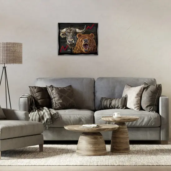 Stupell Industries Bull & Bear Finance Floating Frame By Joseph Burgess {8}