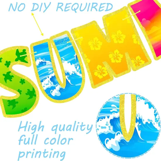 Sun Signs Birthday Beach Pool Party Bunting Garland Banner Supplies {3}