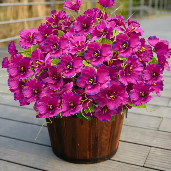 Artificial Flowers for Outdoors, Summer Potted Plants Fake Silk Flowers UV Resistant and No-Fade, Faux Summer Flowers Plants Long Stem for Window Box Porch Patio Garden Streets Decor(8pcs) {3}