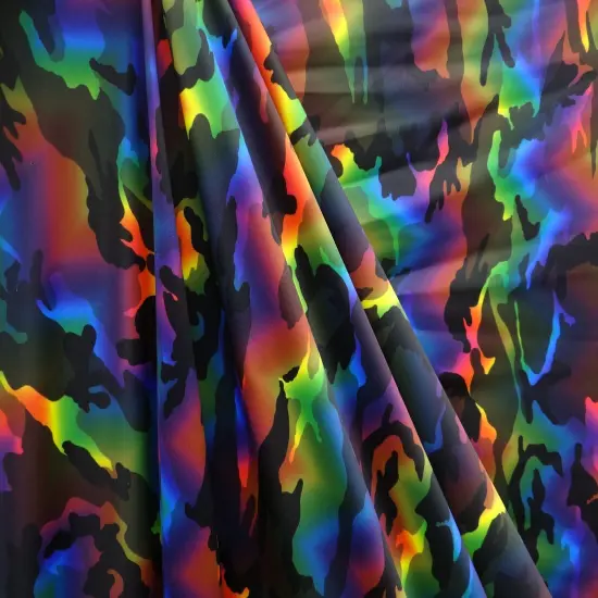 1 Yard Colorful Rainbow Camouflage Print Stretch Fabric for Costumes Swimwear Dancewear and Performance Apparel 58"/60" Width {2}