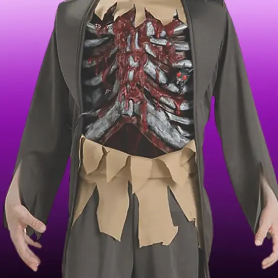 Boys Corpse Halloween Costume with Shirt Mask and Chest Detail {5}