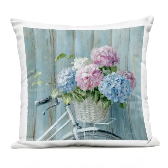Stupell Industries Cape Cod Bicycle Flowers Outdoor Pillow, 18 x 7 x 18 {1}