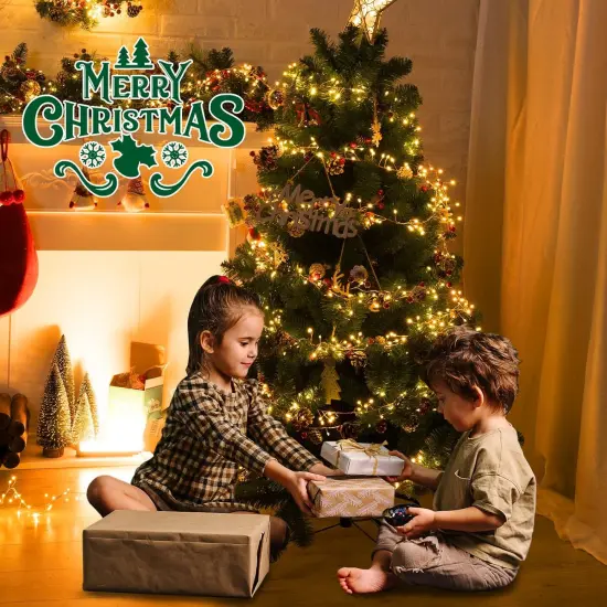 9.8 Ft 60 LEDs Red Berry Pine Cone Battery Operated Christmas Garland Lights with 8 Modes {6}