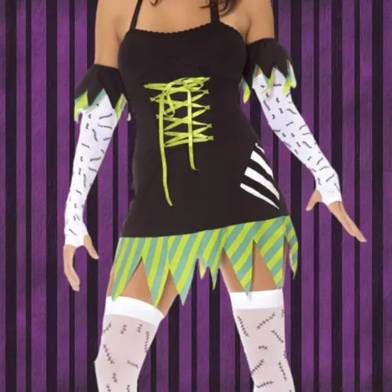 Womens Monster Halloween Costume with Dress Gloves Hat and Accessories {4}