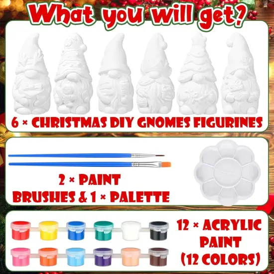 6 Sets Paint Your Own Fall Thanksgiving Winter Christmas Ceramic Statues Ready to Paint Ceramics {5}