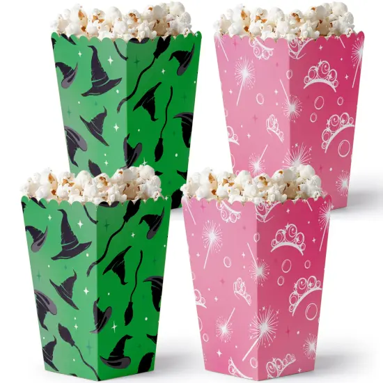 Big Dot of Happiness Witch Popcorn Boxes, Good Pink and Green Birthday or Witch Halloween Party Favor Treat Boxes - Set of 12 {1}