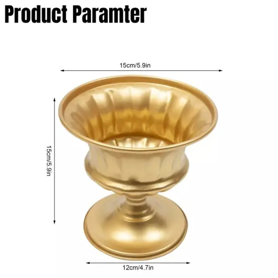 10Pcs 15cm Gold Metal Centerpieces Flower Vase Wedding Anniversary Party Decor {4}