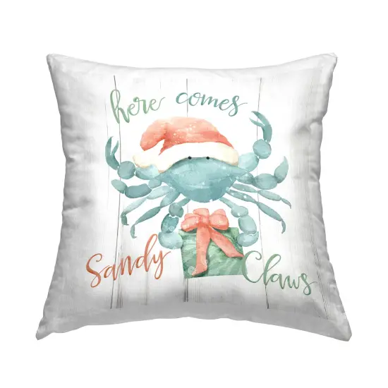 Holiday Sandy Claws Design by Deane Beesley Throw Pillow  {1}