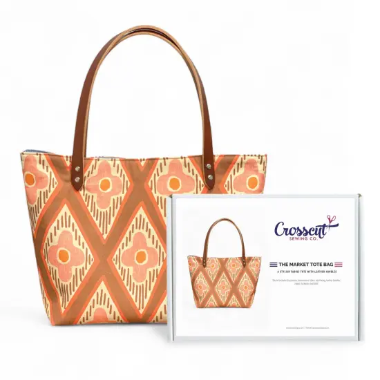 Crosscut Sewing Co.&reg; Market Tote Bag Sewing Project Kit for Beginners with Fabric, Instructions and Video Pacific {1}