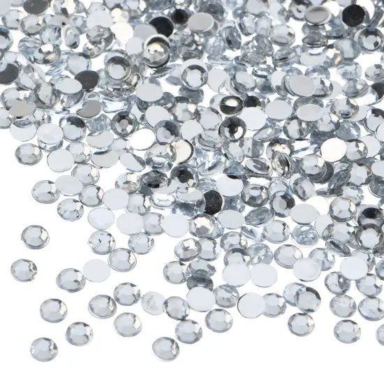 John Bead 4mm (SS16) Round Acrylic Flat Back Rhinestones, 2000pcs Crystal {1}