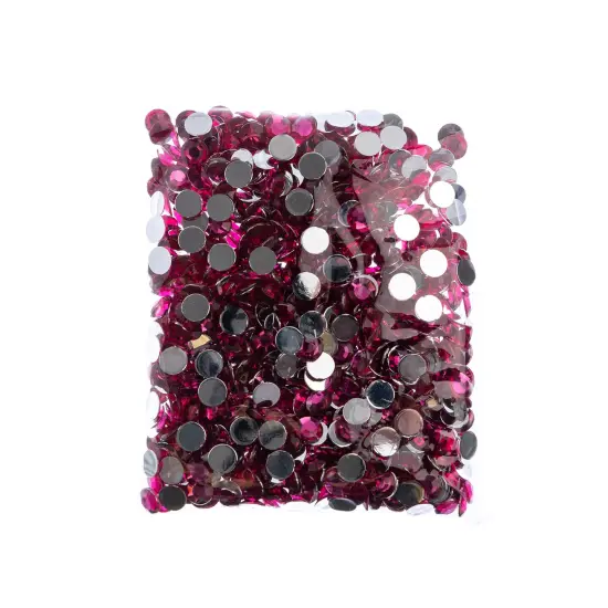 John Bead 8mm (SS39) Round Acrylic Flat Back Rhinestones, 1000pcs Fuchsia {4}