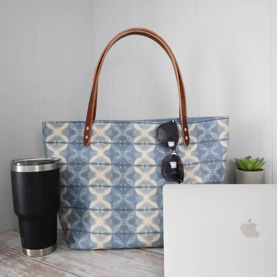 Crosscut Sewing Co.&reg; Market Tote Bag Sewing Project Kit for Beginners with Fabric, Instructions and Video Shibori {4}