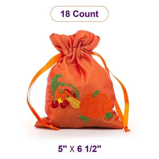 Pumpkin Taffeta Bag 5" x 6.5" Stylish and Durable {1}