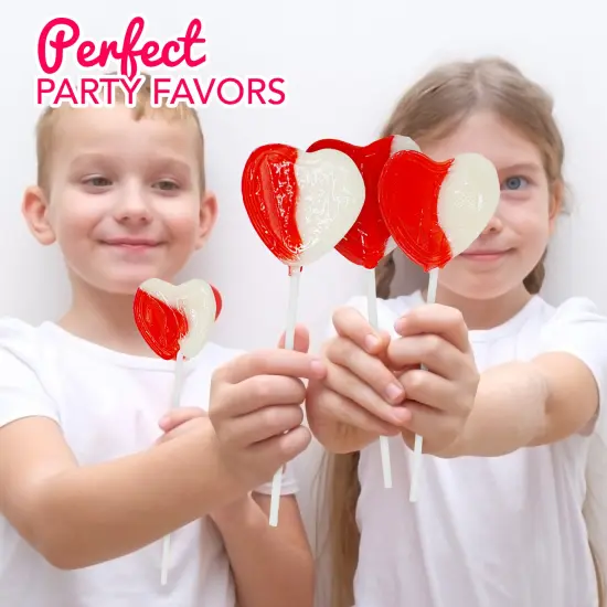 4E's Novelty 38 Pack Heart Shaped Lollipops &ndash; Strawberry N Cream Flavored, Individually Wrapped Valentine's Day Candy, Valentine Candy Hearts for Kids {5}