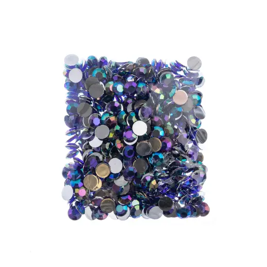 John Bead 10mm (SS45) Round Acrylic Flat Back Rhinestones, 500pcs Purple AB {4}