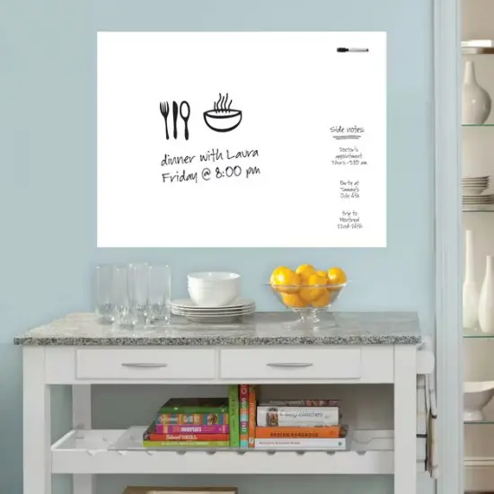 DRYTAC WallPops 24" White Peel & Stick Static Cling Dry Erase Message Board Decal {3}