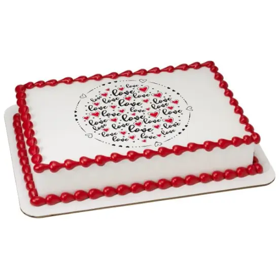 Love Valentines PhotoCake&reg; Edible Cake Topper Icing Image for 1/4 Sheet cake or larger {1}