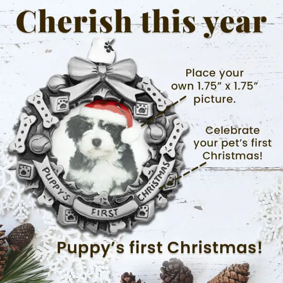 Gloria Duchin Pewter Puppy's First Christmas Photo Frame {2}