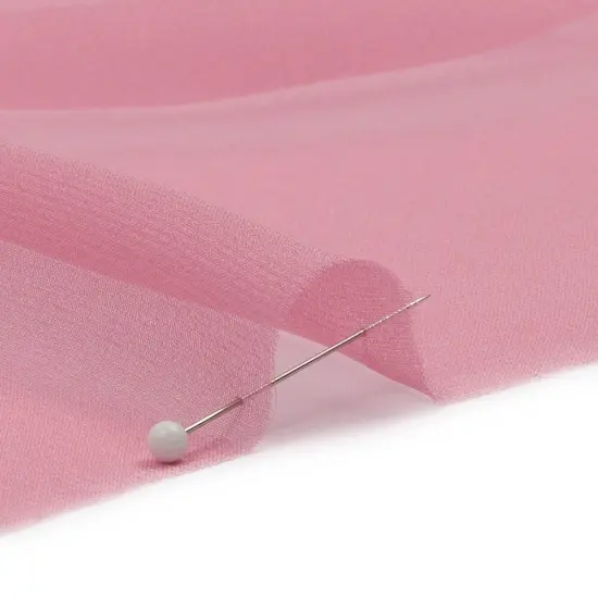 1 Yard Polignac Pink Silk Chiffon Premium Solid Sheer Lightweight Fabric 44 Inch Width {2}