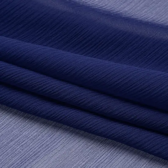 1 Yard Crinkled Silk Chiffon Fabric 43" Wide Estate Blue for Scarves & Overlays {4}