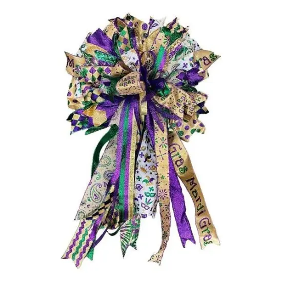 1.5" Harlequin Glitter Diamond Ribbon:Mardi Gras (10 Yards) {4}