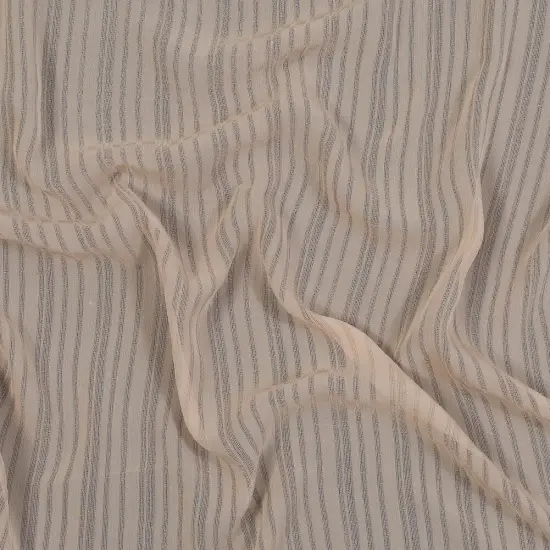 1 Yard Maple Sugar & Nude Tonal Striped Gauzy Silk Lightweight Fabric 44" Wide for Shawls & Sarongs {1}