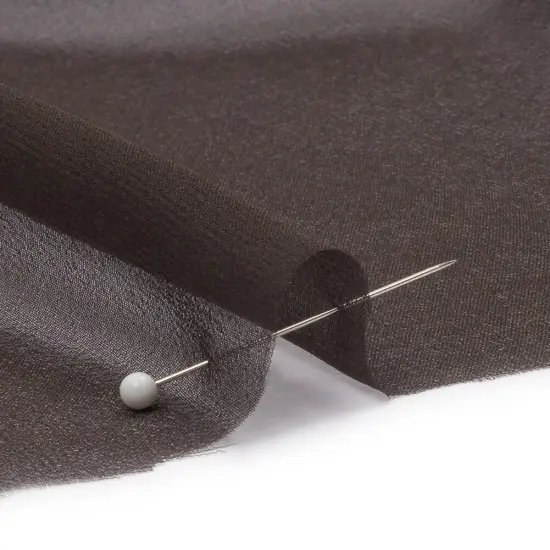 1 Yard Deep Charcoal Silk Chiffon 44" Wide Perfect for Dresses & Evening Wear {2}