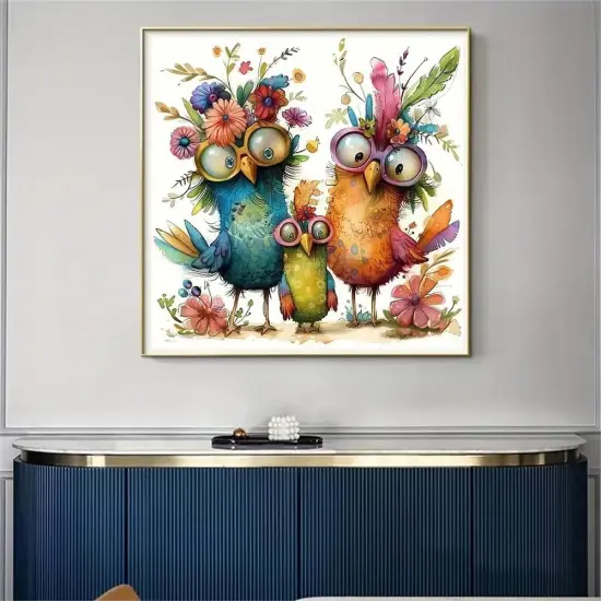 Chickens Diamond Painting Kits for Adults, DIY Flowers Diamond Art Kits for Beginners,5D Diamond Art Kits Round Full Drill Diamond Painting for Home Wall Decor Present 14&times;14inch {4}