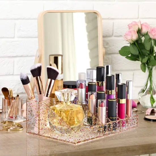 Sorbus 16 Slot Glitter Acrylic Makeup Organizer for Vanity and Bathroom {2}