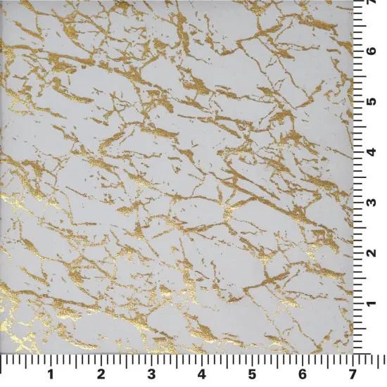 1 Yard Cracked Foil Printed Microflex Fabric, 36" x 58/60" Wide 4 Way Stretch Nylon Spandex Naw/Gold {6}