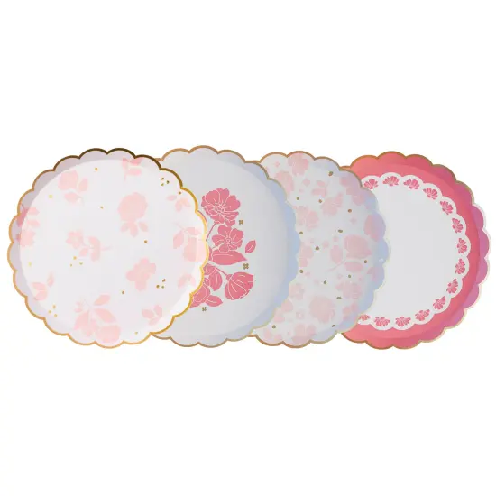 PETAL PINK ELEGANT FLORAL DESSERT PLATES {2}