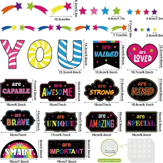 Motivational Inspirational Bulletin Board Decorations Set (Black) {2}