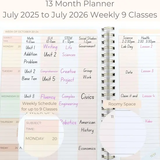 Teacher Planner 2025-2026 Academic Year - Pastel Stripes {2}