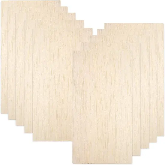 10 Pack Balsa Wood Sheets, Natural Unfinished Wood for House Aircraft-100x200x1.5mm {1}