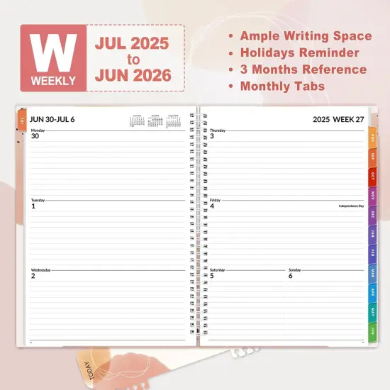 Academic Planner 2025-2026 - 8.5"x11" (Blushing Abstract Breeze) {2}