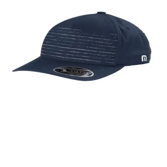 TravisMathew FOMO Novelty Cap Structured Mid Profile Flexfit 110 with Striped Front Panel White {4}