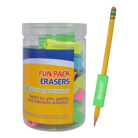 Erasers Fun Pack, Assorted Colors, 40 Count {1}