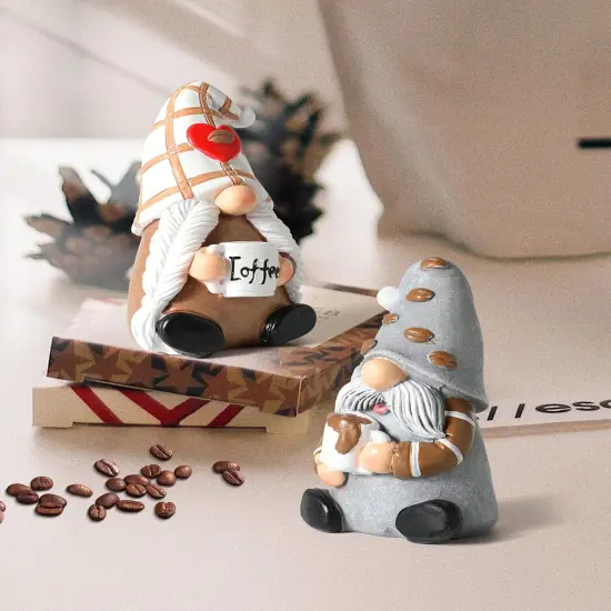 Coffee Gnomes - Set of 2 Resin - (Coffee Gnomes) {3}