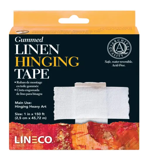 Lineco Acid-Free Gummed Linen Tape 1 in. x 50 yd. roll White Linen Tape {1}