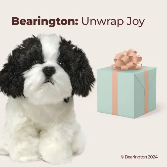 Bearington Black & White Dog 11 In Stuffed Dog - Puppy Stuffed Animal - Plush Shih Tzu Animal, For Ages 3-14 Multicolor {5}