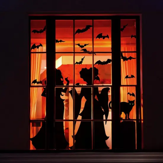 3 Sheets Halloween Window Clings Decor - Hocus-Pocus Witchs {5}