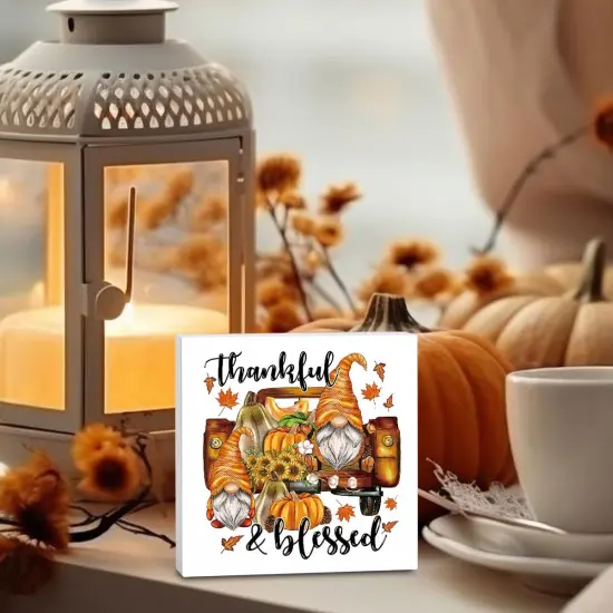 Fall Decorations For Fall Desk Shelf Decor - Thankful {4}