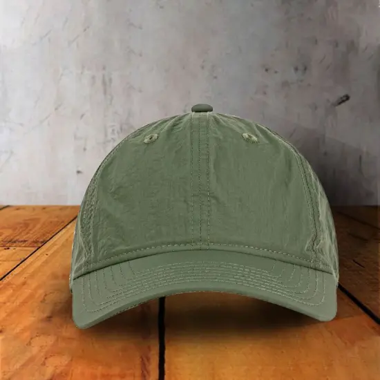 1 Count Lightweight Kipling Cap Six Panel Nylon with Curved Bill and Webbing Strap Dark Grey {5}