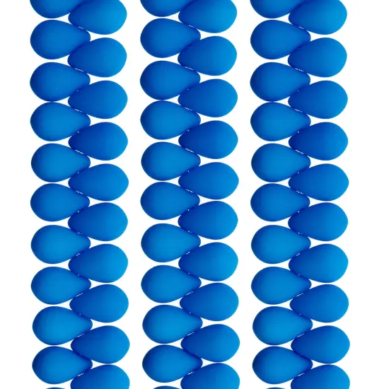 John Bead 114pcs 6x9mm Czech Glass White Alabaster Velvet Drop Bead Strands Turquoise {2}