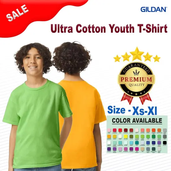 Gildan&reg; Ultra Cotton Youth Crewneck Short Sleeve T-Shirt Lime {2}