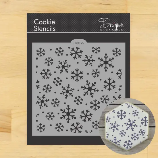 Snowflakes Cookie & Craft Stencil | CM036 by Designer Stencils | Cookie Stencils for Royal Icing, Airbrush, Dusting Powder | {1}
